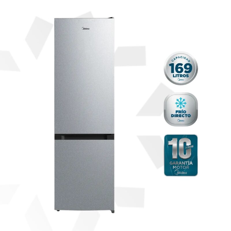 Refrigerador Bottom Freezer Frío Directo Light Silver 259 lts MDRB369FGE50 Midea