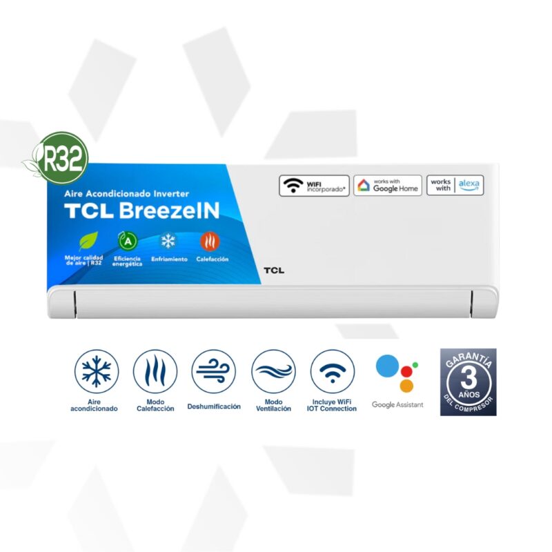 Aire Acondicionado GENTLE BREEZEIN 9.000 BTU inverter R32 con Wifi TCL